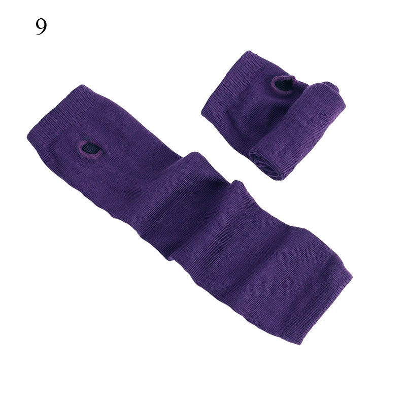 Winter Warm Long Gloves For Women Men Knitted Fingerless Elbow Gloves Red Striped Hip-Hop Mittens Outdoor Elastic Arm warmer