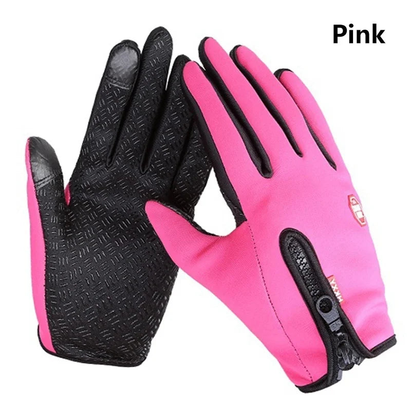 Winter Men's Gloves Warm Touchscreen Sport Fishing Splash-proof Skiing Army Cycling Snowboard Nonslip Zipper Women Gloves