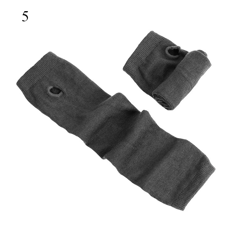 Winter Warm Long Gloves For Women Men Knitted Fingerless Elbow Gloves Red Striped Hip-Hop Mittens Outdoor Elastic Arm warmer