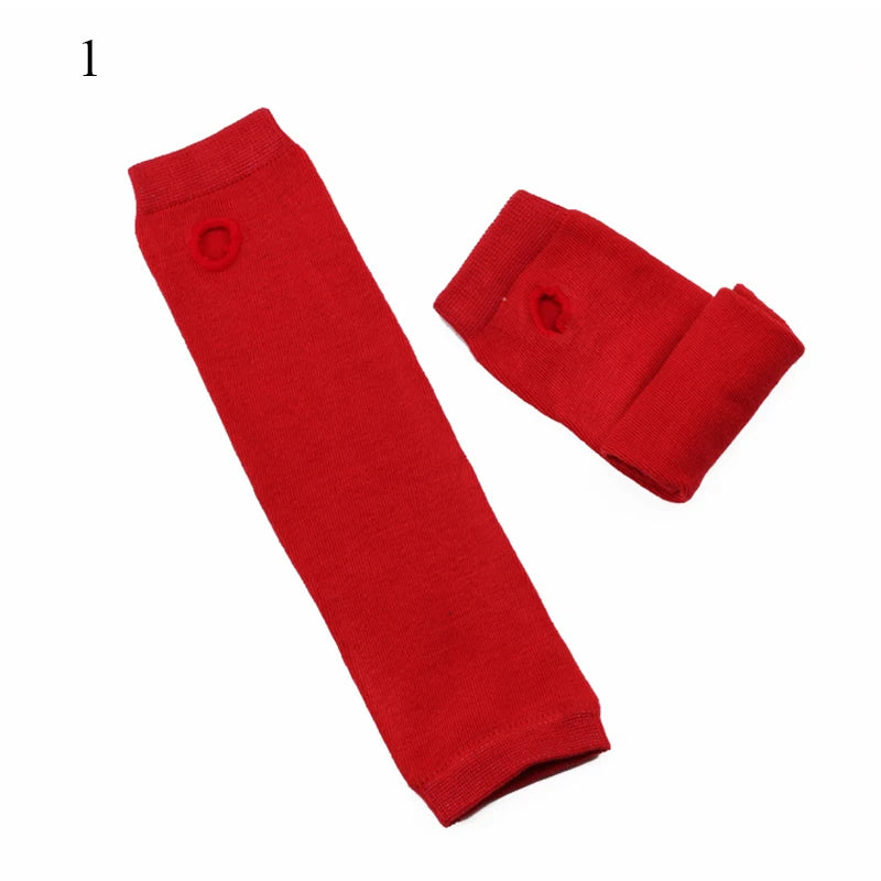 Winter Warm Long Gloves For Women Men Knitted Fingerless Elbow Gloves Red Striped Hip-Hop Mittens Outdoor Elastic Arm warmer