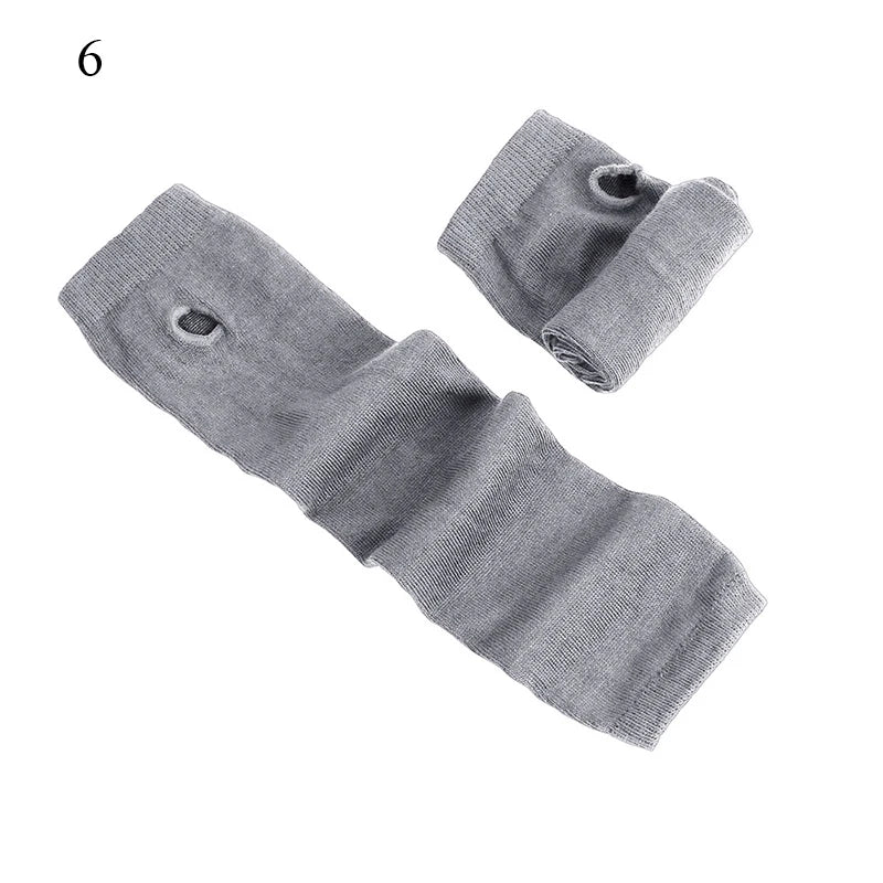 Winter Warm Long Gloves For Women Men Knitted Fingerless Elbow Gloves Red Striped Hip-Hop Mittens Outdoor Elastic Arm warmer